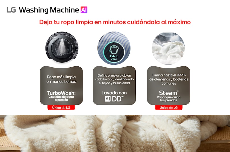 Lavadora LG tanque interior puerta abierta WD22VV2S6BR